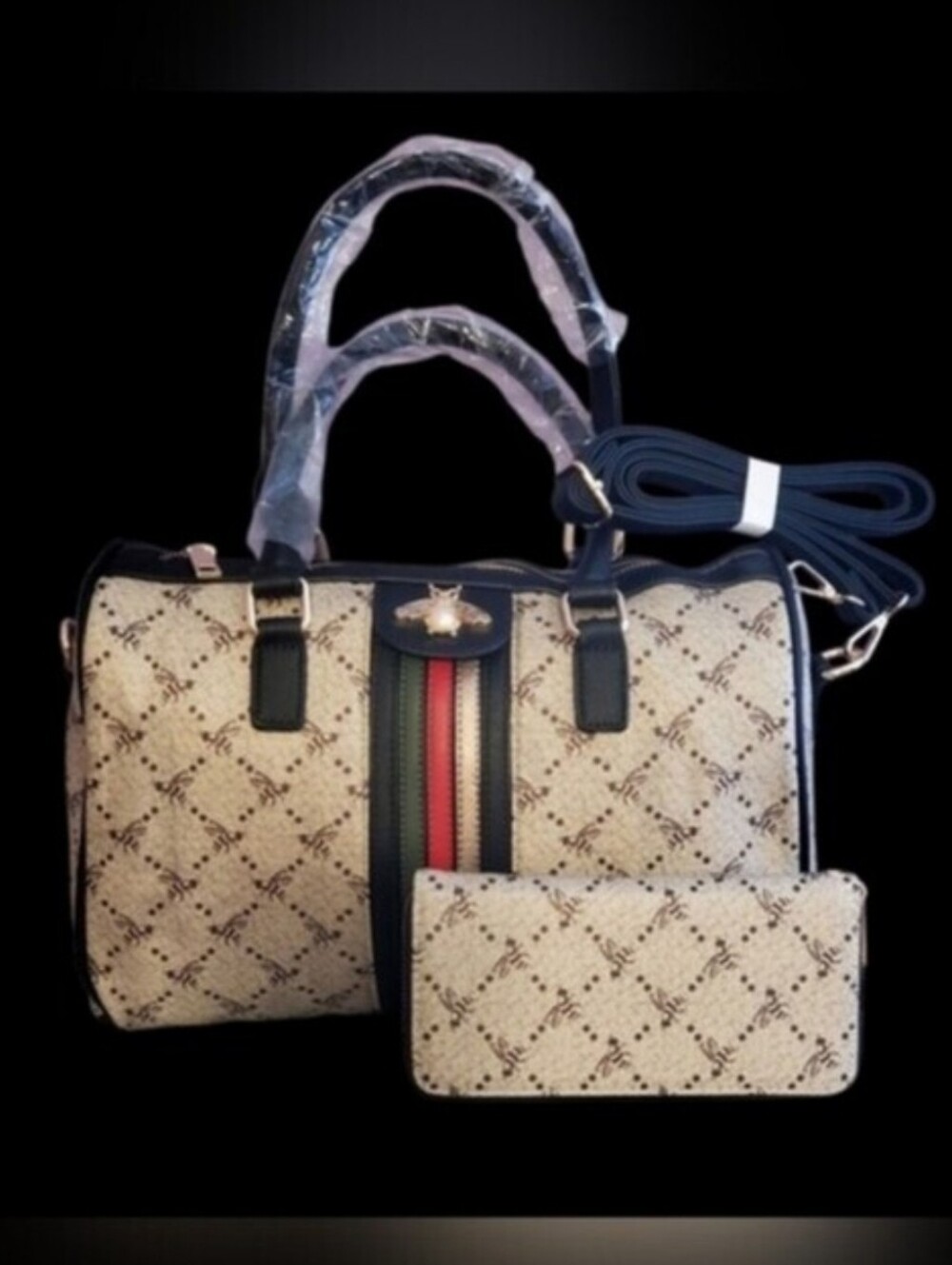 Boston Bag with Wallet - Bee Design